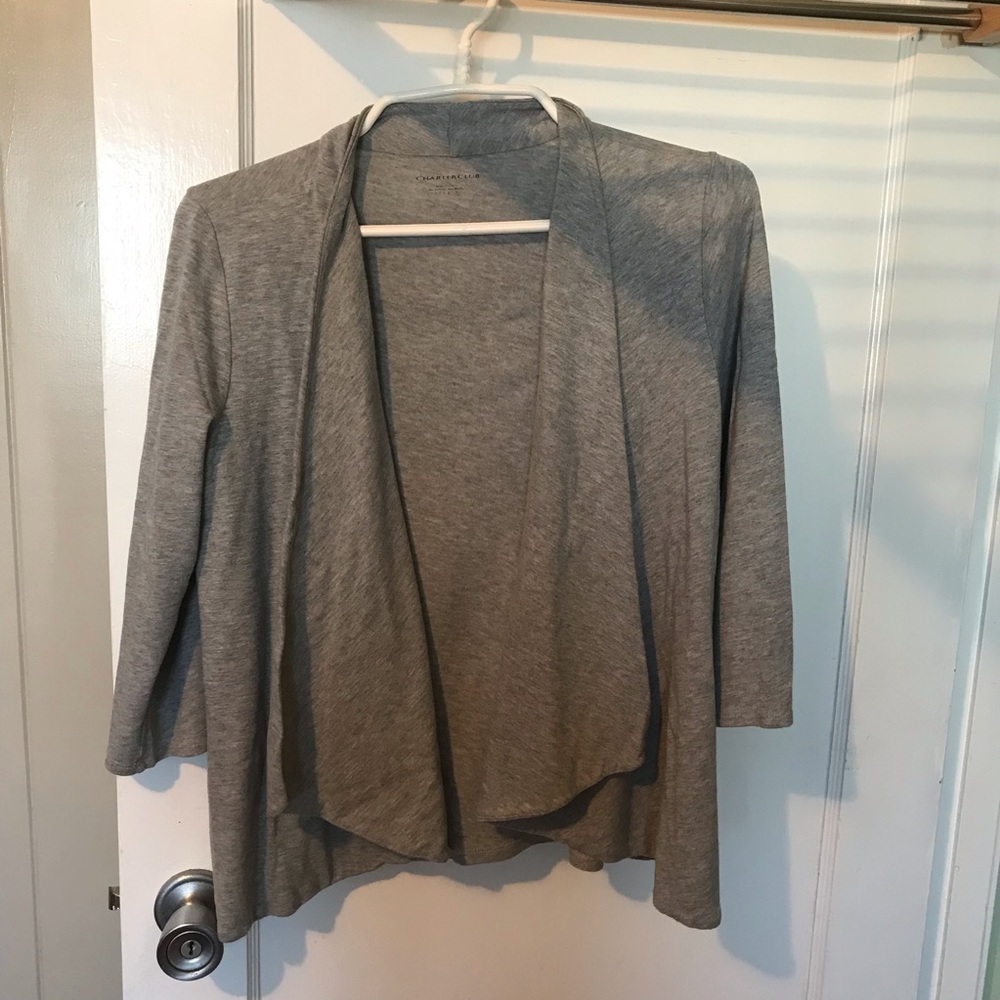 Charter Club draped open front cardigan